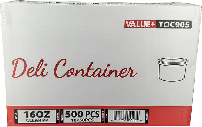 Value+ - 16oz Clear PP Deli Container