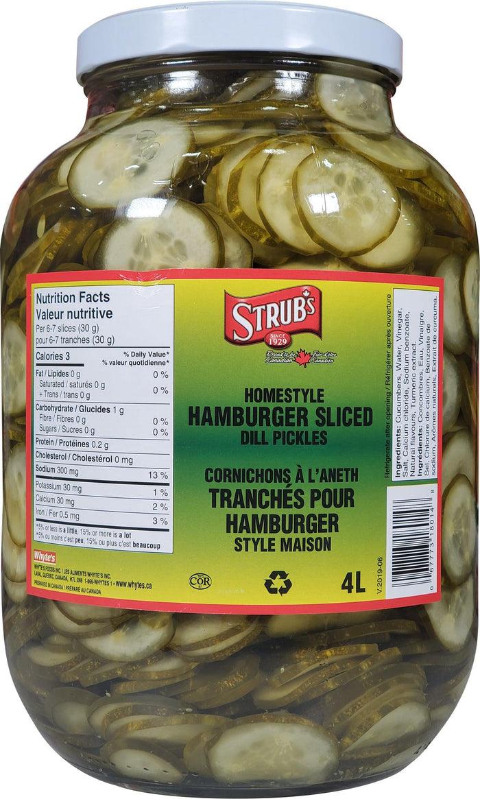 Strubs - Dill Pickles - Sliced - for Hamburger